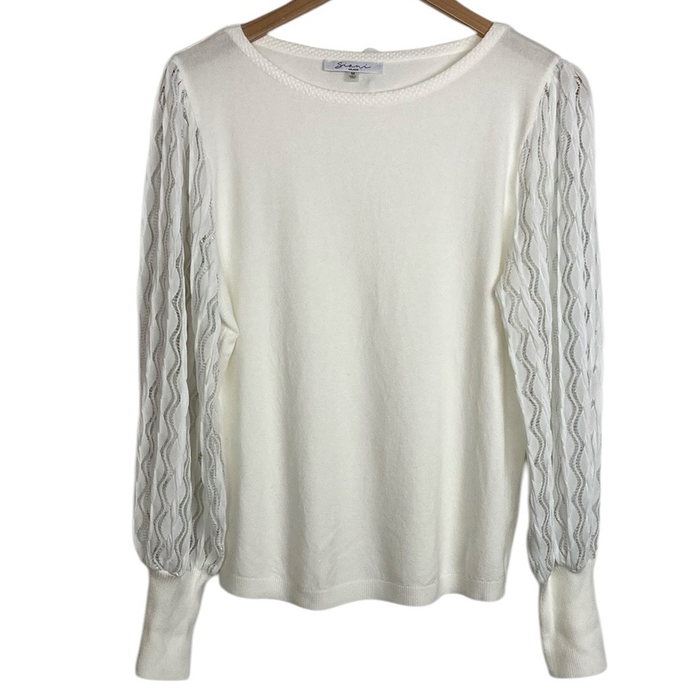 NEW Siani Milano White Puff Sleeve Top